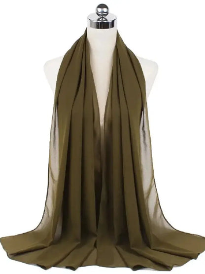 Women’s Solid Chiffon Instant Hijab – Ready-to-Wear Islamic Scarf, Muslim Shawl & Arab Head Wrap
