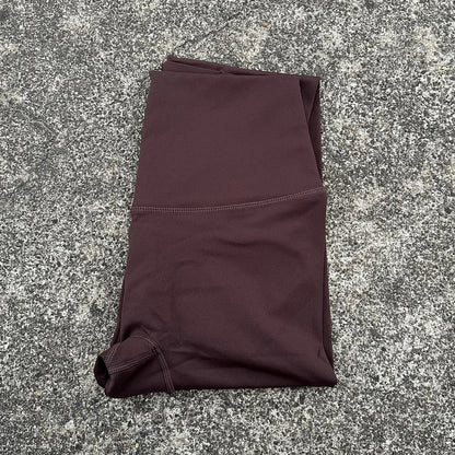 High Waist Women's Yoga Leggings - Solid Color Cropped Gym & Training Pants with Back Pocket