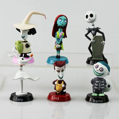 Nightmare Before Christmas & Freddy Krueger Bobble Head Dolls — Jack Skellington PVC Action Figure Collectible Toy