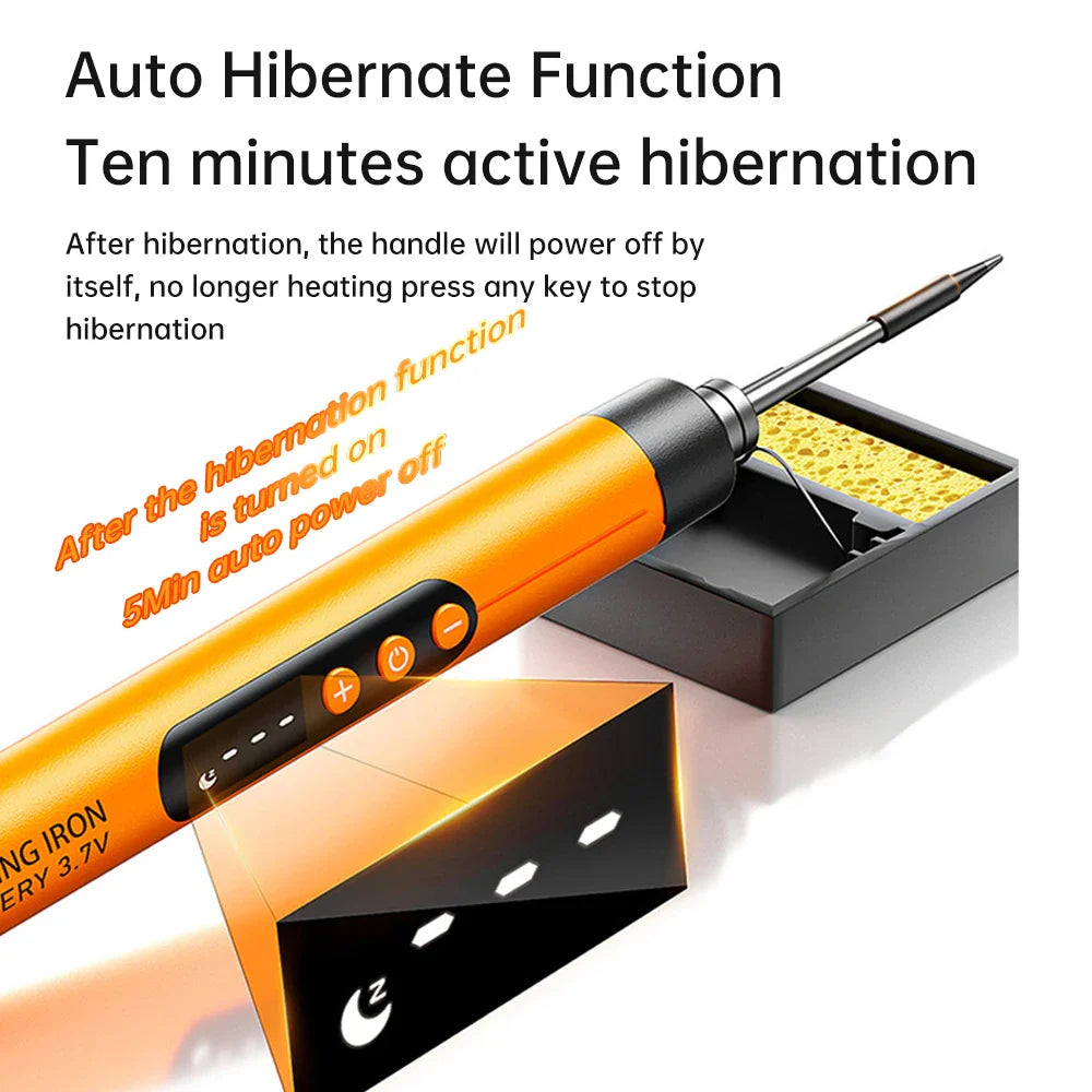 USB Digital Soldering Iron – Adjustable Temperature 300–450℃ Type-C Rechargeable 1000mAh/800mAh Battery Intelligent Portable Solder Welding Tool