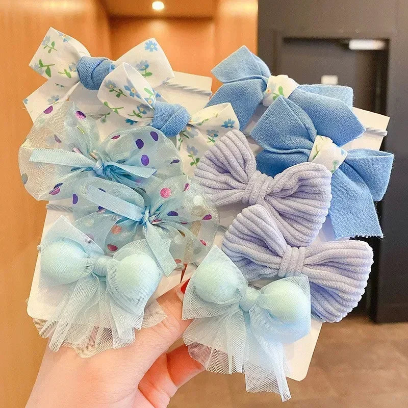 10 Pcs Baby Girl Flower Hair Bands Set – Cute Colorful Soft Scrunchies Ponytail Holders for Kids