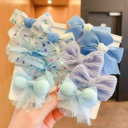 10 Pcs Baby Girl Flower Hair Bands Set – Cute Colorful Soft Scrunchies Ponytail Holders for Kids