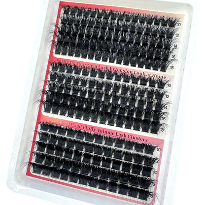New 15 Rows DIY 5D Fluffy Lash Clusters – 60D–200D Wispy Thick Individual Eyelash Extensions 10–20mm Volume Lash Kit for Salon-Style Look