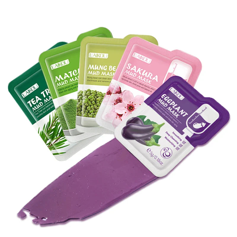 50pcs LAIKOU Sakura Mud Facial Masks – Moisturizing, Anti-Aging, Anti-Acne Deep Cleansing Skincare Face Mask