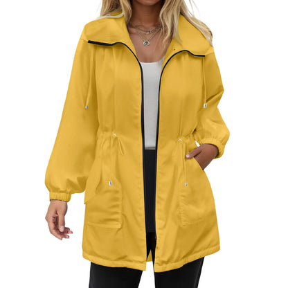 Women’s Softshell Jacket - Lightweight Hooded Windbreaker Raincoat for Outdoor Wear