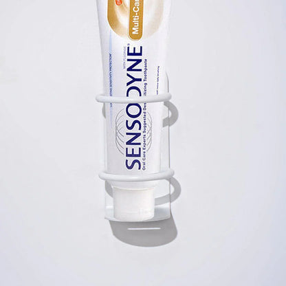 Wall-Mounted Toothbrush Holder: Toothpaste and Shaver Dispenser Squeezer - Bathroom Accessories Organizer