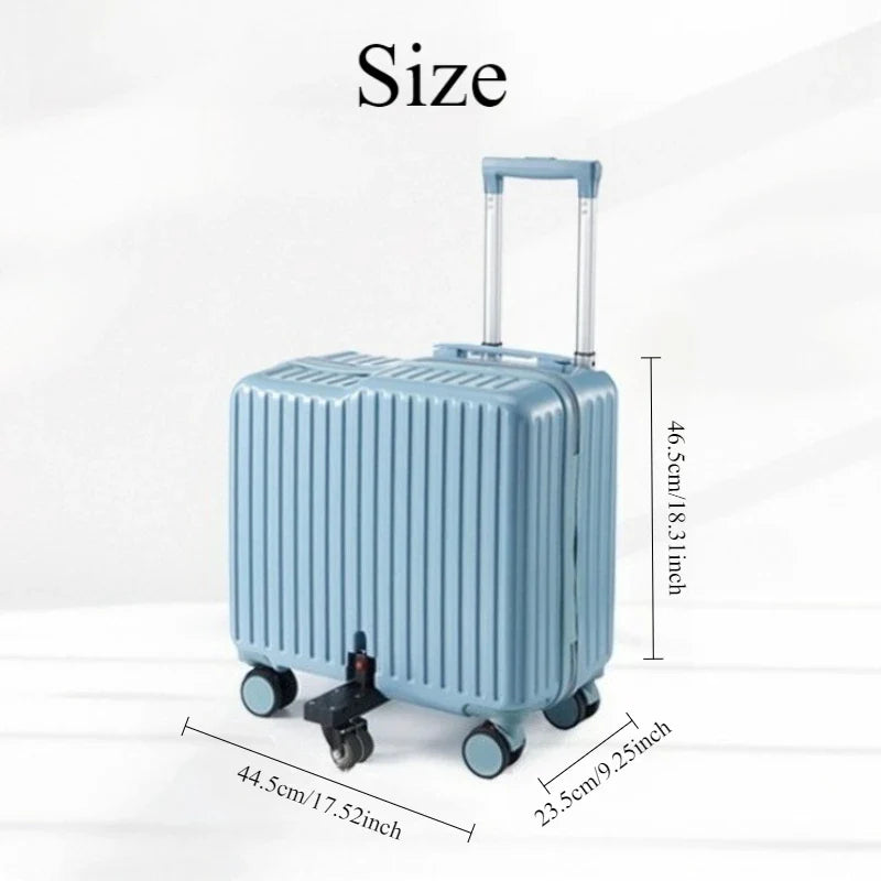 Upgraded Anti-Flip Folding Pedal Luggage – Ride-On Boarding Box with Dual-Control Combination Lock, Lightweight & Anti-Drop