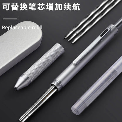 4 in 1 Multifunction Luxury Pen - 3-Color Ballpoint, 0.5mm Mechanical Pencil, Metal Retractable with Gravity Sensor