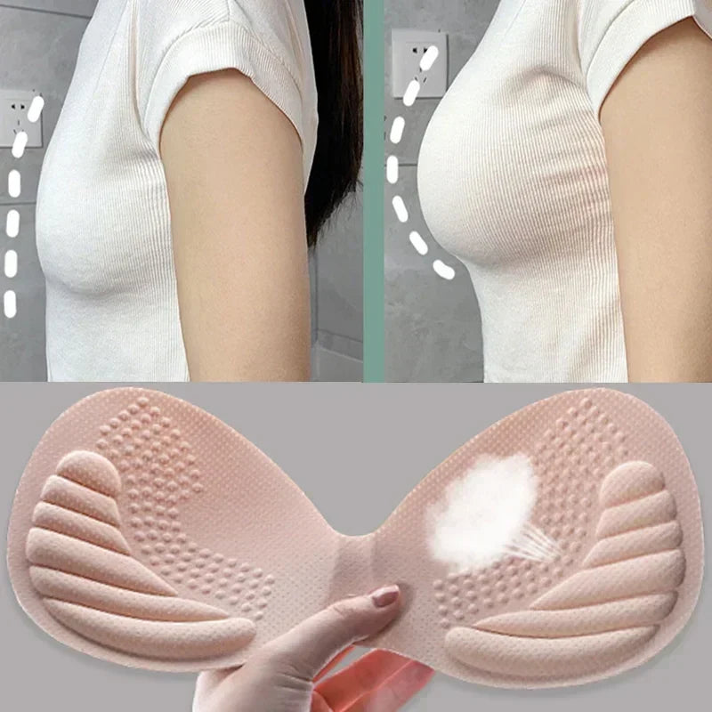 Thick Invisible Removable Push-Up Bra Pads – Latex Swimwear Inserts for Women, Chest Foam Cups