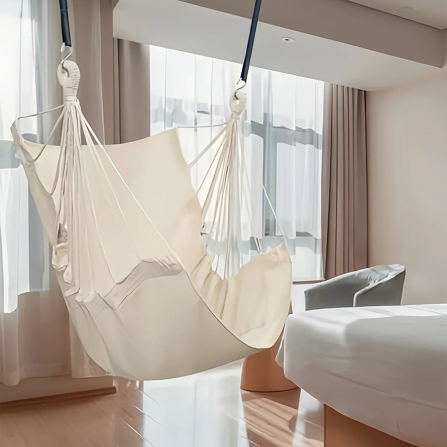 Leisure Fabric Hammock Chair – Outdoor Swing Dormitory Anti-Rollover with Storage Bag