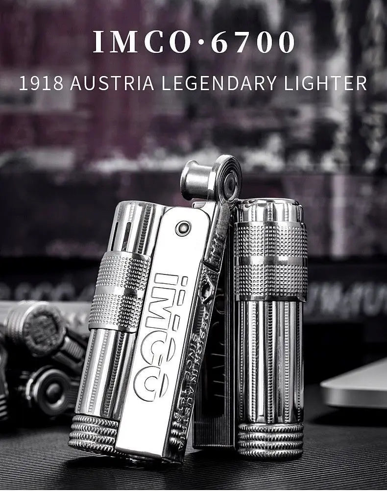 IMCO Aiku 6700 Metal Lighter – Austrian Retro Trench Design, Windproof Kerosene Lighter for Men’s Smoking Gift
