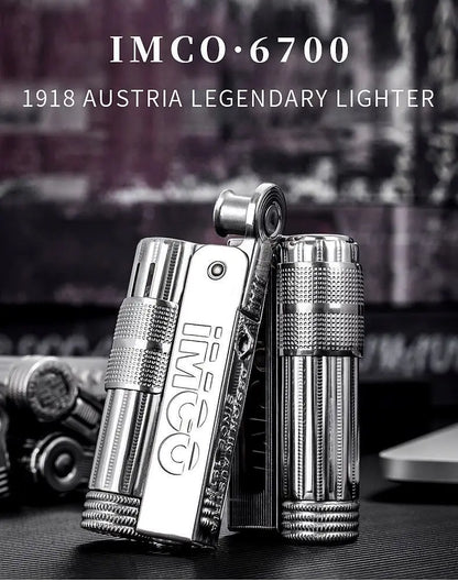 IMCO Aiku 6700 Metal Lighter – Austrian Retro Trench Design, Windproof Kerosene Lighter for Men’s Smoking Gift