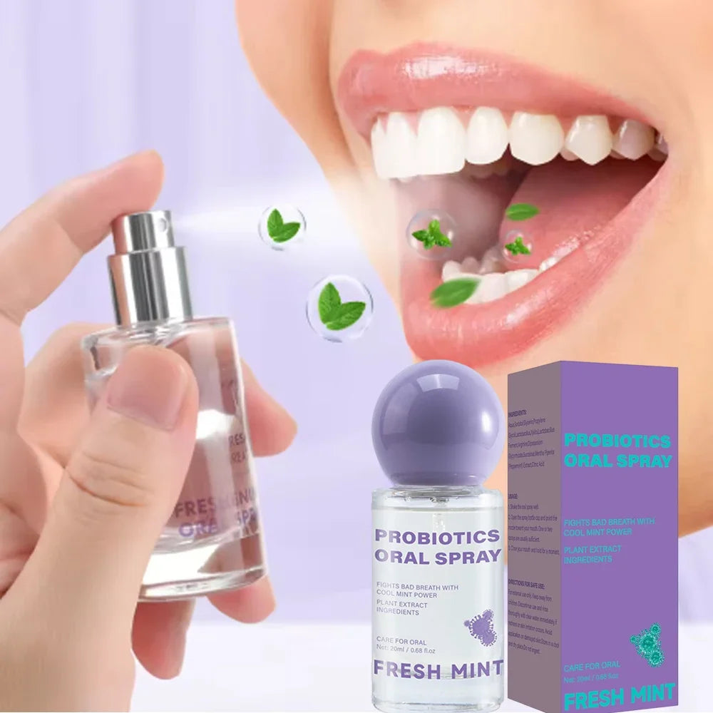 Long Lasting Fresh Mint Oral Spray - Portable 20ML Breath Freshener for Adults & Oral Care
