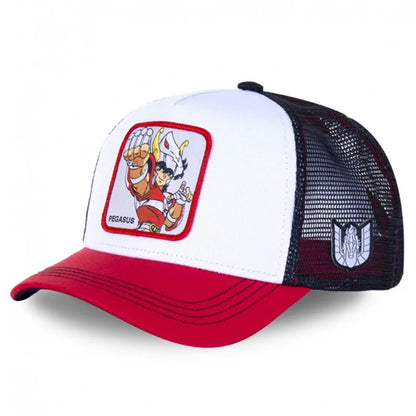 Saint Seiya Anime Baseball Cap - Adjustable Cotton Mesh Trucker Hat for Men & Women Summer Sun Protection