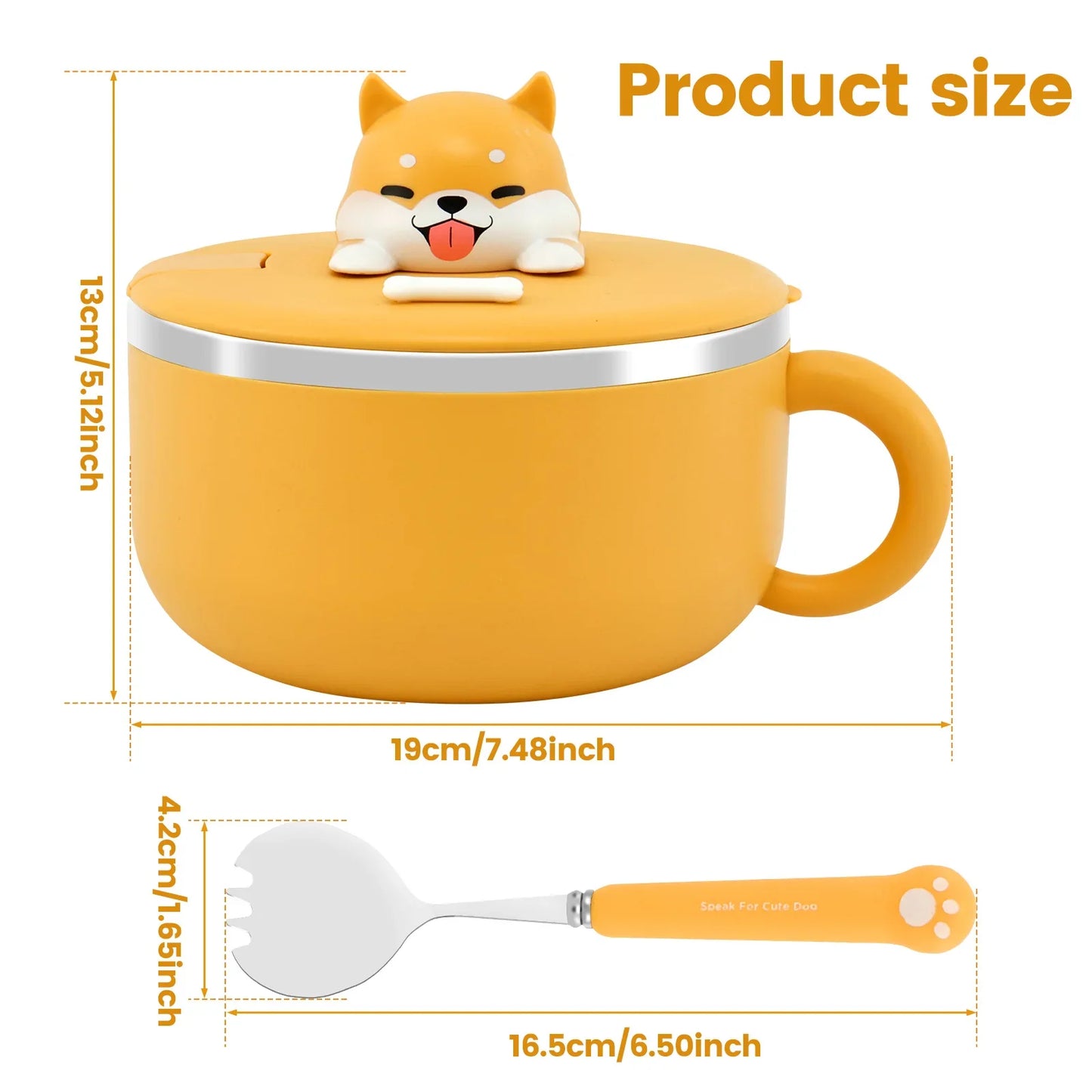 Stainless Steel Ramen Bowl with Lid: 1200ml Heat-Resistant Noodle Bowl - Instant Noodles Cooker & Tableware Kitchen Accessory