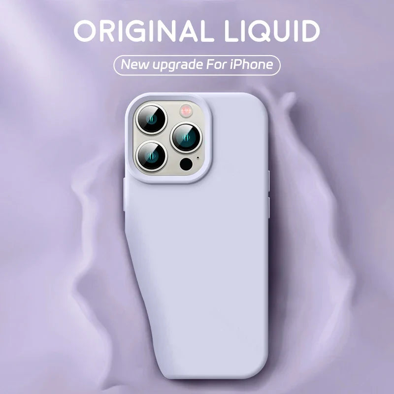 Original Liquid Silicone iPhone Case - Shockproof Soft Back Cover for iPhone 15, 14, 13, 12, 11 Pro Max & More