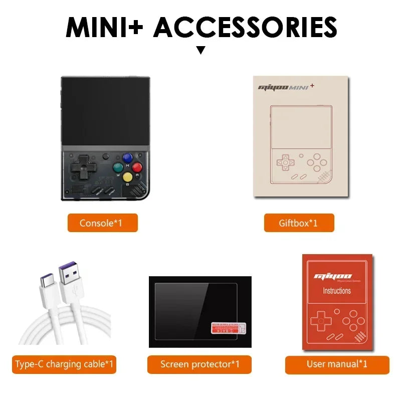 MIYOO Mini Plus V2 Portable Retro Handheld Game Console — IPS Screen Classic Linux Gaming System, Children’s Gift