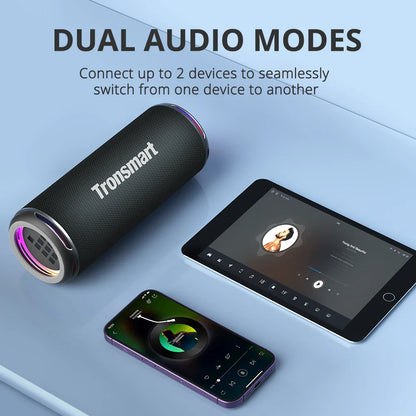 Tronsmart T7 Lite Bluetooth Speaker – Enhanced Bass, 24H Playtime, APP Control, IPX7 Waterproof Portable Speaker for Camping