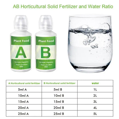 Hydroponic AB Nutrient Solution Set – Plant Fertilizer for Flowers & Vegetables