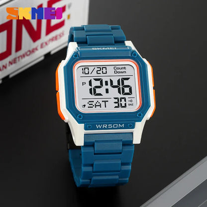 SKMEI Men’s Waterproof Sport Watch – Digital Wristwatch with Countdown, Stopwatch & Dual Time Display