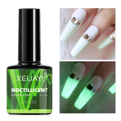8ml Glow-in-the-Dark Luminous Gel Nail Polish – Semi-Permanent Soak-Off UV/LED Top Coat for Nail Art