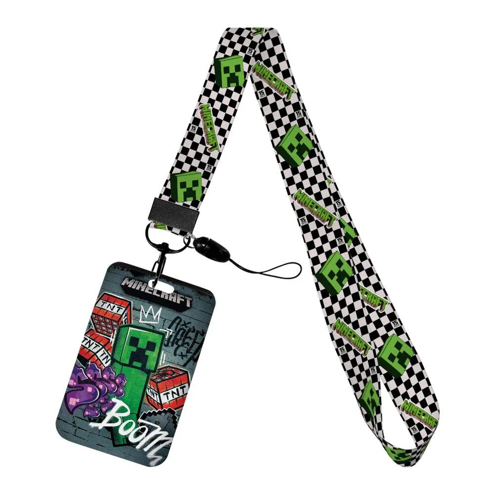 Cartoon Game Name Badge Holder Lanyard – Student ID & Credit Card Strap Gift