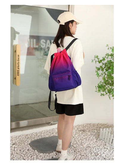 Bundle Pocket Waterproof Nylon Backpack — Portable Sports Bag for Outdoor, Camping, Swimming, Fitness, and School Use