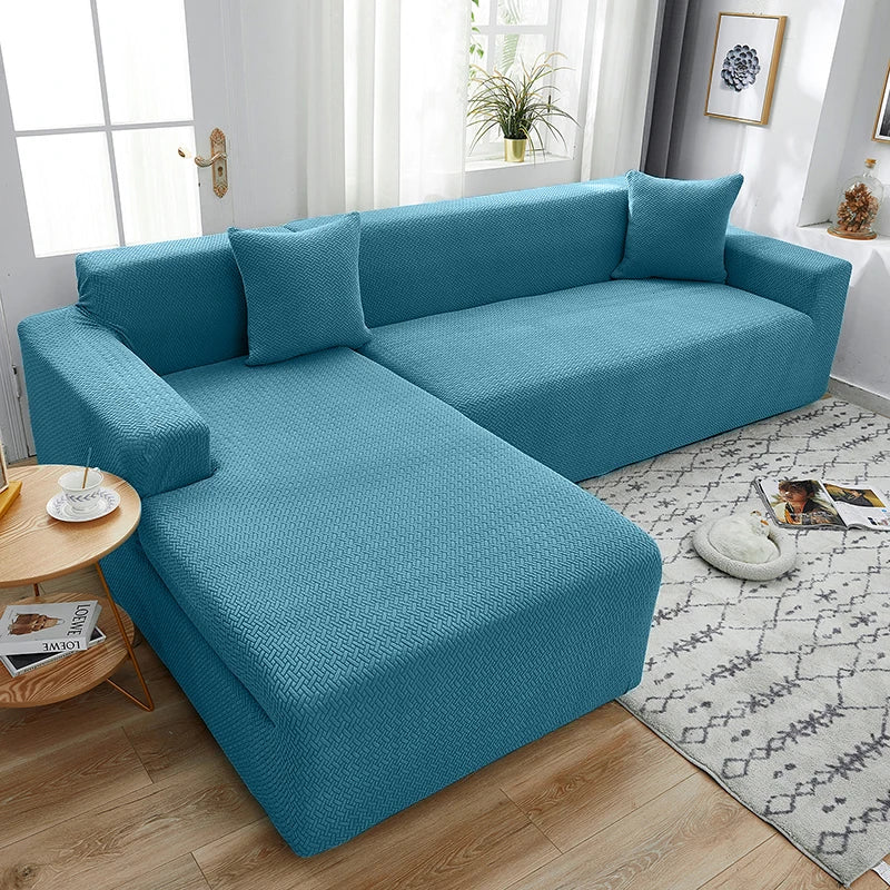 Jacquard Thick Stretch Sofa Cover – Elastic Slipcover for Armchair, L-Shaped & 1–5 Seater Couch Living Room Protector