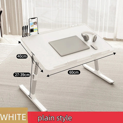 Adjustable Laptop Bed Tray Table – Portable Foldable Standing Desk with Storage Drawer for Sofa & Lap Use