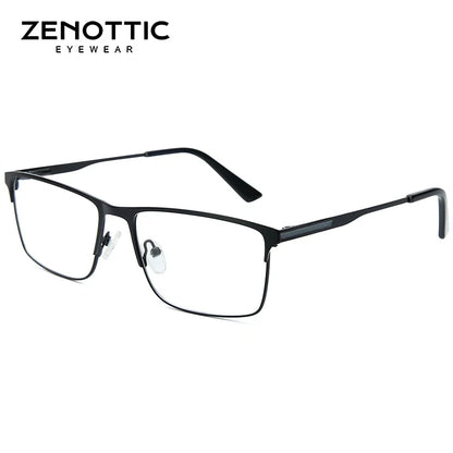 ZENOTTIC Titanium Progressive Glasses - Men's Square Anti Blue Light Photochromic Prescription Eyewear for Myopia Vision Correction