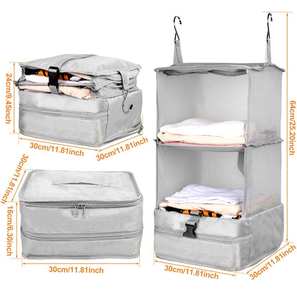 Travel Hanging Luggage Organizer | Large Capacity Foldable Clothes Storage & Garment Bag