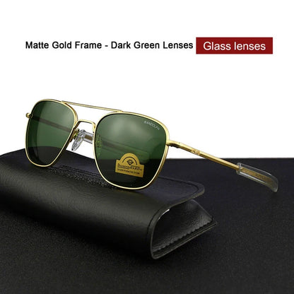 RE Military Aviation Sunglasses — Vintage Titanium Frame Pilot Glasses for Men & Women