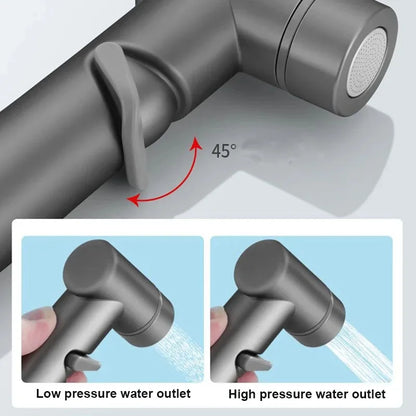Stainless Steel Handheld Bidet Sprayer – Hygienic Toilet Faucet with Shower Head & Double Outlet Design