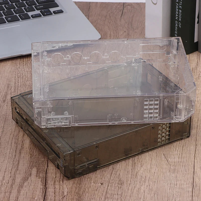 Wii Console Full Housing Shell with Buttons - Transparent Replacement Case Cover in 4 Colors