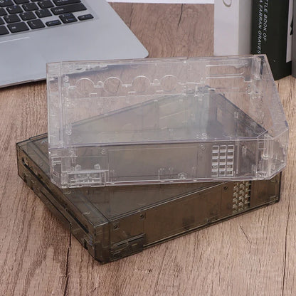 Wii Console Full Housing Shell with Buttons - Transparent Replacement Case Cover in 4 Colors