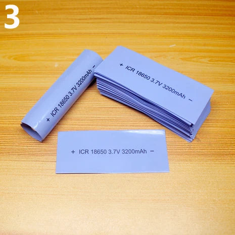 100pcs 18650 Lithium Battery Heat Shrink Wrap PVC Sleeves – Insulation Packaging Film for Battery Protection