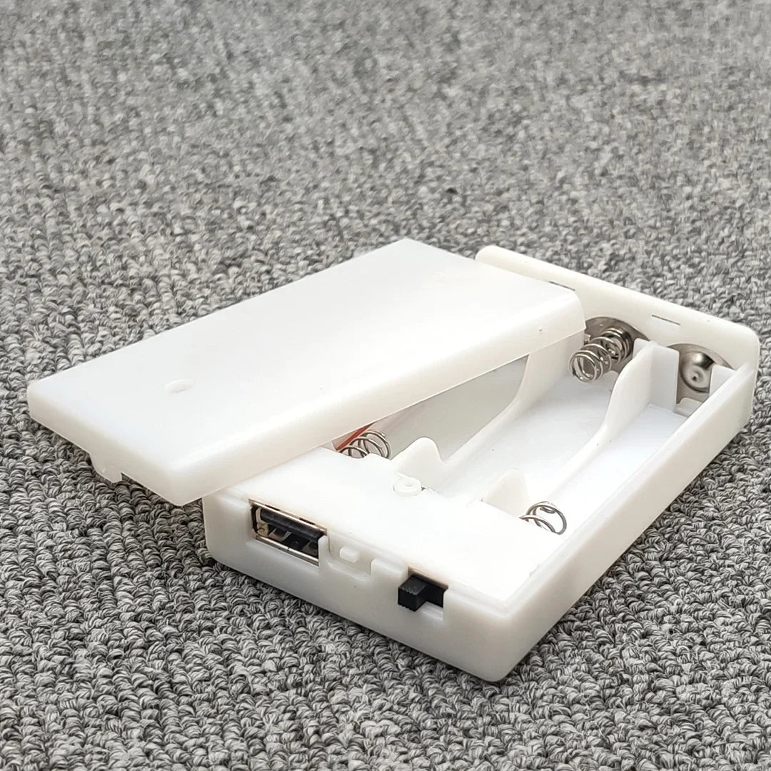 3x AA Battery Holder Case with Switch & USB Interface – 4.5V Portable Battery Box for DIY Electronics Power Supply