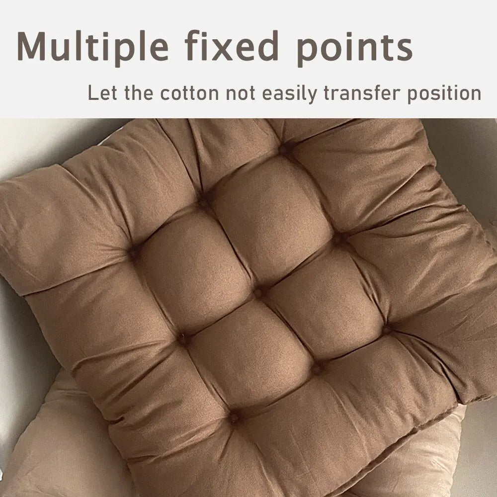 Linen Square Cushion – Pearl Cotton Backrest Pillow & Seat Pad for Home, Office, Computer Chair & Stool