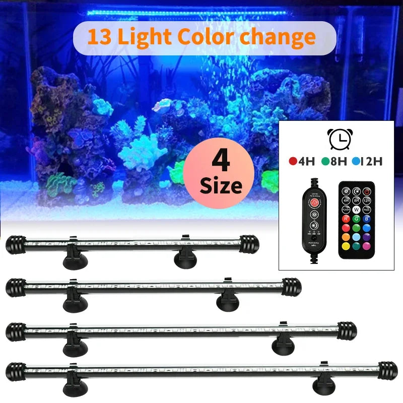 21 LED Aquarium Light with Remote Control - RGB Diving Lamp for Fish Tanks & Plant Growth - EU Plug