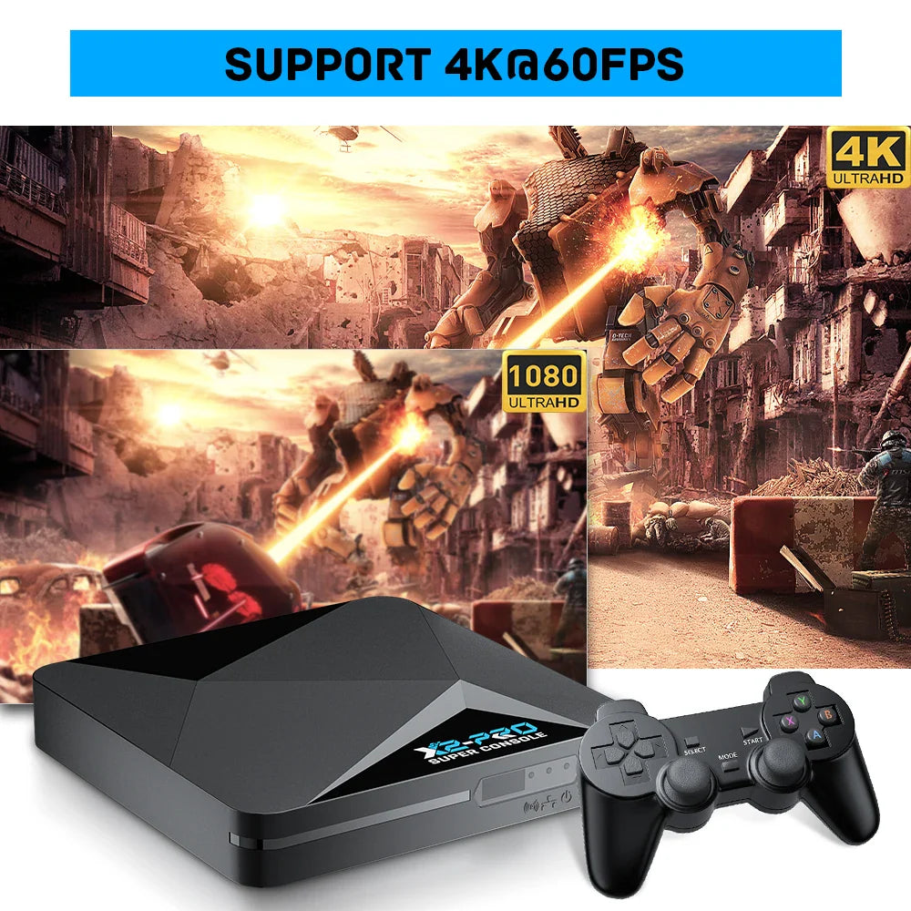 Super Console X2 Pro Retro Video Game Console – 100,000+ Games for MAME, ARCADE, Sega Saturn & DC, 4K HD