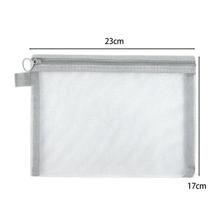 1/3PCS Black Mesh Clear Cosmetic Bag Set Portable Travel Makeup Toiletry Organizer Pouch Storage Case