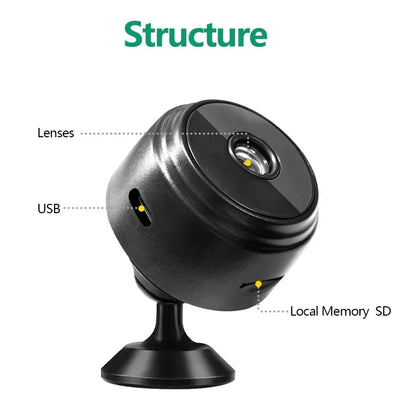 A9 Mini WiFi Surveillance Camera – 1080P HD Night Vision Smart Home Camcorder for Video Monitoring
