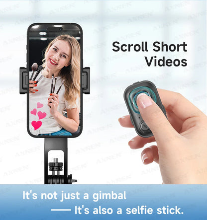 C17 AI Smart Gimbal Tripod – Foldable 360° Selfie Stick with Auto Face Tracking Quadruped Mobile Phone Holder