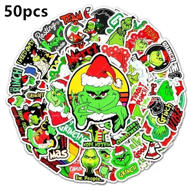 Grincs Christmas Party Balloon Decoration Set – Merry Xmas Banner Cake & Disposable Tableware Supplies Green Red