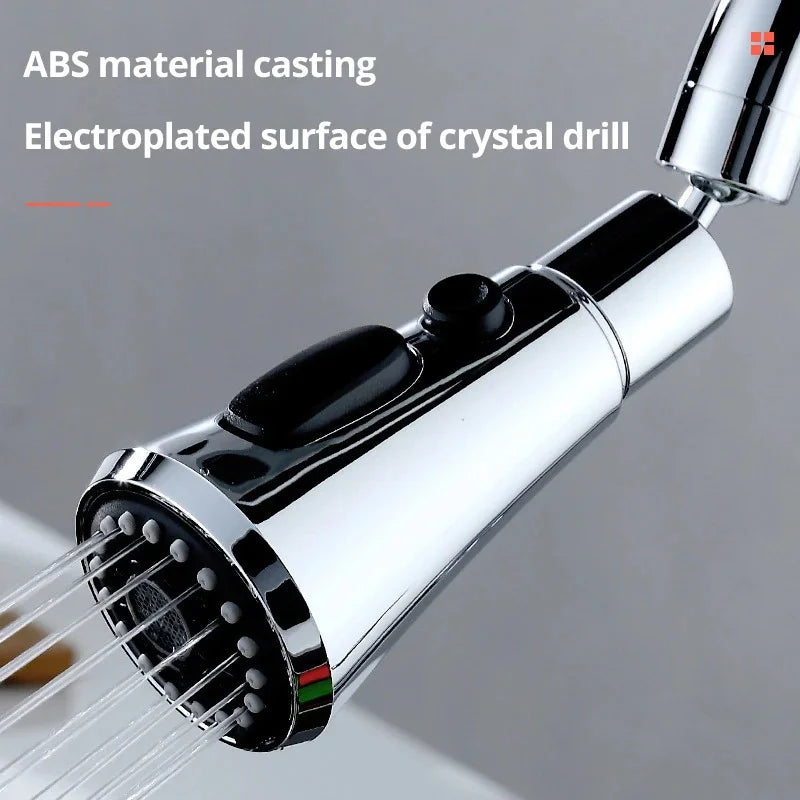 Metal Alloy Faucet Extender with 3 Modes – Water-Saving Home Shower Spray Filter