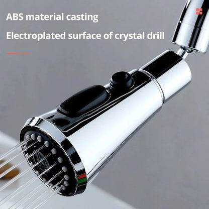 Metal Alloy Faucet Extender with 3 Modes – Water-Saving Home Shower Spray Filter