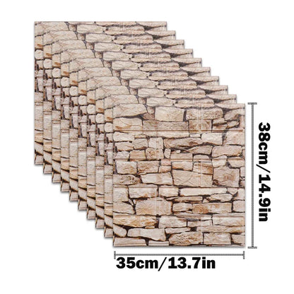 10pcs 3D Foam Wall Stickers – Self-Adhesive Waterproof Peel-and-Stick Brick Wallpaper for Interior Decoration
