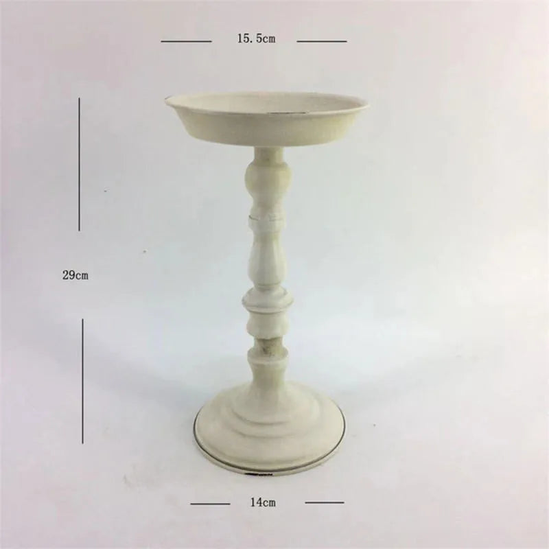 Old Goblet Antique Flower Vase – White Retro European Iron Table Arrangement Container with Handles