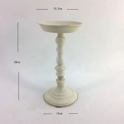 Old Goblet Antique Flower Vase – White Retro European Iron Table Arrangement Container with Handles