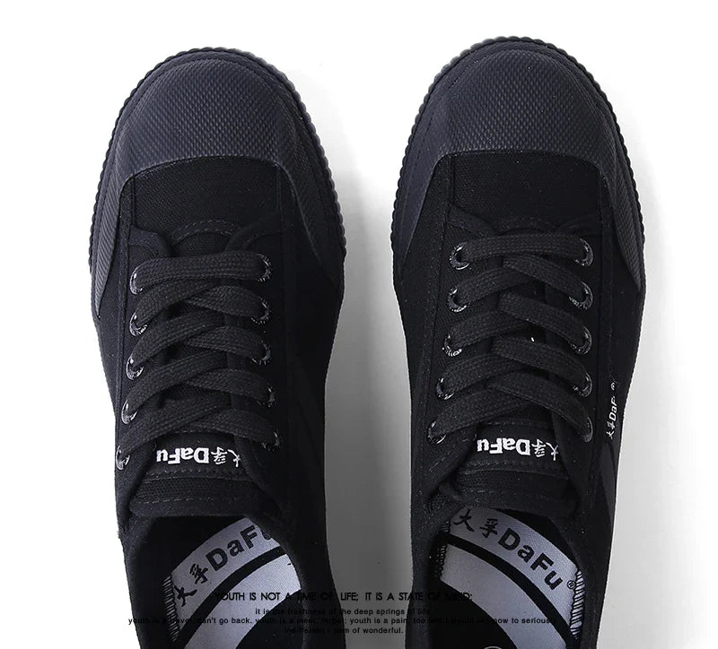 Dafu Original Kung Fu Sneakers - Unisex All Black Classic Martial Arts Shoes (Improved Version)